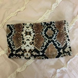 Pretty little thing snakeskin tube top